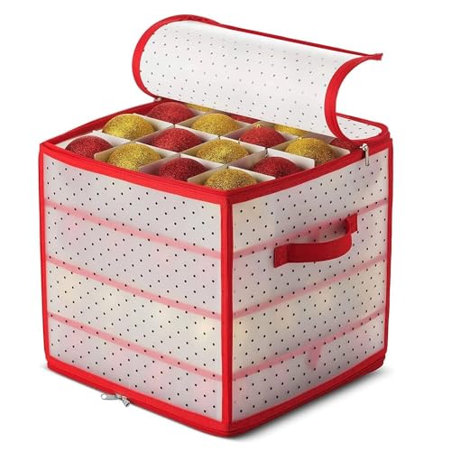Aufbewahrungsbox for Weihnachtsdekoration mit verstellbaren Fächern, großer Christbaumkugel-Organizer, Aufbewahrung von Geschenkpapier for Weihnachtsdekorationen, Organizer for Feiertagsdekor, langleb Aufbewahrungsbox for Weihnachtsdekoration mit verstellbaren Fächern, großer Christbaumkugel-Organizer, Aufbewahrung von Geschenkpapier for Weihnachtsdekorationen, Organizer for Feiertagsdekor, langleb von KIKYKUBBLETASW