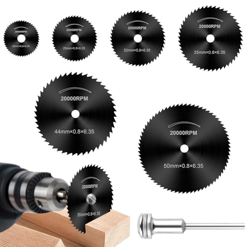 8 Pcs Kreissägeblatt Sägeblatt，Hochgeschwindigkeitsstahlklingen für Rotationswerkzeug，für Holz, Plastik, Aluminium und Dünnen Blech，fiberglas，kupfer, Kunststoff und Metall von KILDOWS