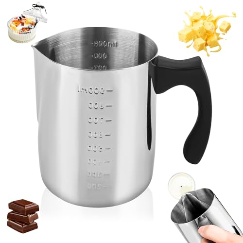 KILDOWS 1000 ml Kerzenwachs Schmelztopf, Edelstahl Kerzenherstellung Topf mit Graduierung,Schmelztopf mit Hitzebeständigem Griff, für Seifenherstellung,zur Herstellung von Kerzenseifen,Küchenhandwerk KILDOWS 1000 ml Kerzenwachs Schmelztopf, Edelstahl Kerzenherstellung Topf mit Graduierung,Schmelztopf mit Hitzebeständigem Griff, für Seifenherstellung,zur Herstellung von Kerzenseifen,Küchenhandwerk von KILDOWS