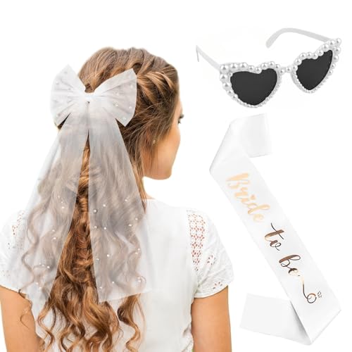 KILDOWS 3 Stück JGA Accessoires Frauen, Bride to Be Schärpe und Schleier Herz Sonnenbrille Perle Junggesellenabschied Frauen für Hochzeit Junggesellinnenabschied Hen Party JGA Deko Fotorequisiten KILDOWS 3 Stück JGA Accessoires Frauen, Bride to Be Schärpe und Schleier Herz Sonnenbrille Perle Junggesellenabschied Frauen für Hochzeit Junggesellinnenabschied Hen Party JGA Deko Fotorequisiten von KILDOWS
