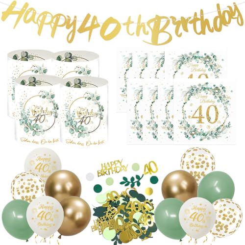 20 Stück 40. Geburtstag Deko Servietten 12 Stück Happy 40th Birthday Windlicht Tischdeko Luftballon Girlande und Konfetti für 40 Jahre Deko Geburtstag Frau Mann 20 Stück 40. Geburtstag Deko Servietten 12 Stück Happy 40th Birthday Windlicht Tischdeko Luftballon Girlande und Konfetti für 40 Jahre Deko Geburtstag Frau Mann von KILLIAN'S Store