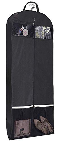 KIMBORA Kleidersack für Reisen, 137,2 cm, dreifach gefaltet, mit 2 großen Schuhtaschen aus Netzstoff, Schwarz von KIMBORA
