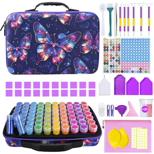 KIMIGO 5D Diamond Painting Zubehör Boxen mit 70 Fächern–Diamond Painting Aufbewahrungsbox,Aufbewahrungsbox für Diamanten,Perlen,Strasssteine,DIY Kunst Handwerk(Enthält Keine Diamanten) von KIMIGO