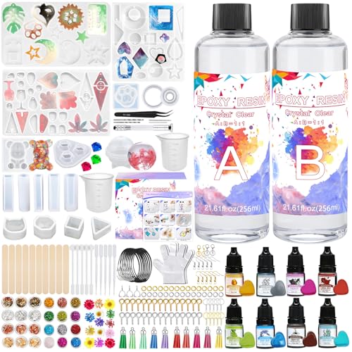 KIMIGO Epoxidharz Set Anfänger,Glasklar Resin Harz Gießen Set,500ml Epoxidharz Schlüsselanhänger Set mit Epoxidharz Farben,Messbecher Aus Silikon,Glitzer KIMIGO Epoxidharz Set Anfänger,Glasklar Resin Harz Gießen Set,500ml Epoxidharz Schlüsselanhänger Set mit Epoxidharz Farben,Messbecher Aus Silikon,Glitzer von KIMIGO