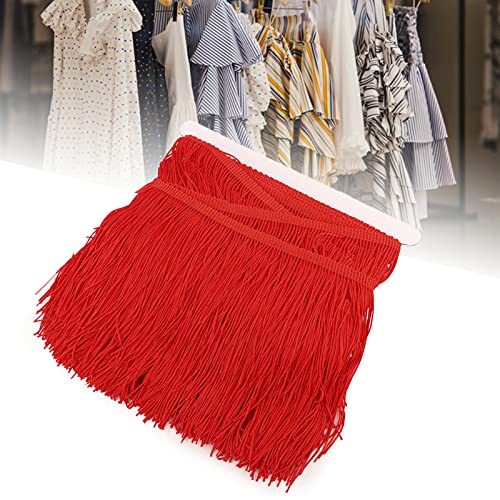 10 Yards Quasten, Trimmrandspitze für Kleidung Accessoires 10yd 14 Cm Langes Lateinisches Kleid Polyester & Verzierungen und W DIY Lampen Schattendekoration (14 Cm / 5,5 Zoll) Band (Rot) von KIMISS