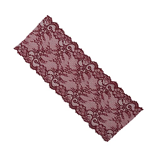 10 Yards Spitze, Band 18 Cm Breiter Einzigartiger Stil Weich Verdickter Zierstoff Stoff Gesticktes Kleidungszubehör für Dekorierte Kleidung Hosen (Burgund) von KIMISS