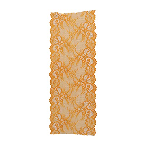 10 Yards Spitze, Band 18 Cm Breiter Einzigartiger Stil Weich Verdickter Zierstoff Stoff Gesticktes Kleidungszubehör für Dekorierte Kleidung Hosen (Gold-gelb) von KIMISS