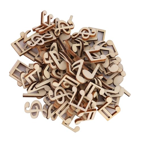 100 Stück Musik, Notizen Party Dekorationen Holzpcs Noten Gemischte Dekorative 2cm Musiknoten Große Note Konfetti Mini Holz Musik Servietten Timbri Musicali Stücke Holz Klein (Hölzerne Musiknoten) von KIMISS