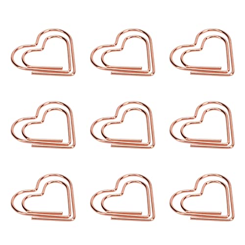 100pcs, Papierklammern Roségold Einzigartige Form Elektroplierendes Clamp/Holder Netter Metall Herzförmige Clips, Klemmen und Ringe Prozess Leichtes Tragbares Papierklamm mit Speicherbox Spezial 100pcs, Papierklammern Roségold Einzigartige Form Elektroplierendes Clamp/Holder Netter Metall Herzförmige Clips, Klemmen und Ringe Prozess Leichtes Tragbares Papierklamm mit Speicherbox Spezial von KIMISS
