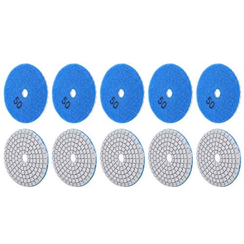 10pcs 3in Polieren, Polierer & Puffer Pads 50 -Mesh -Backer Plattenscheibenscheiben Kit für Beton Marmorsteinsteine von KIMISS