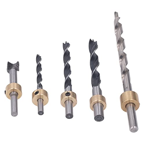 5-teiliges Taschenloch-Bohrer, 3 Messerspitzen, Hochgeschwindigkeits-Set, Rundschaft-Bits, Stahl-Holzwerkzeug-Set, Stufe mit Tiefenanschlagkragen, 6 Mm, 8 Mm, 10 Mm, 15 Mm 5-teiliges Taschenloch-Bohrer, 3 Messerspitzen, Hochgeschwindigkeits-Set, Rundschaft-Bits, Stahl-Holzwerkzeug-Set, Stufe mit Tiefenanschlagkragen, 6 Mm, 8 Mm, 10 Mm, 15 Mm von KIMISS