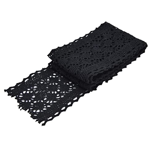 Baumwollspitzenverkleidung 10 Yards, Yard Exquisite Muster Öko -freundlicher Langlebiger Yards, weiß mit & Verzierungen Hautband für Hochzeitsfeiern. (BLACK) von KIMISS