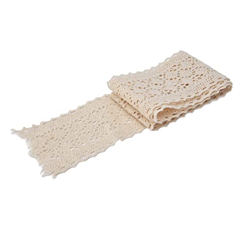 Baumwollspitzenverkleidung 10 Yards, Yard Exquisite Muster Öko -freundlicher Langlebiger Yards, weiß mit & Verzierungen Hautband für Hochzeitsfeiern. (Beige) von KIMISS