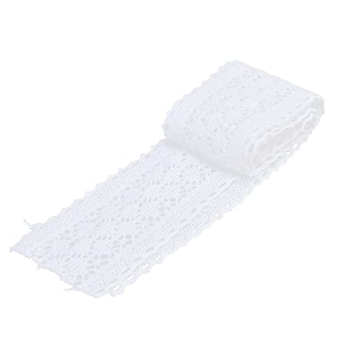 Baumwollspitzenverkleidung 10 Yards, Yard Exquisite Muster Öko -freundlicher Langlebiger Yards, weiß mit & Verzierungen Hautband für Hochzeitsfeiern. (WHITE) von KIMISS