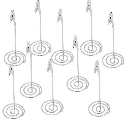 KIMISS 10pcs Tischkartenhalter - Langlebige Metallbildclips für Geschäft, Hochzeiten und Veranstaltungen - Stylisches Silberdesign von KIMISS