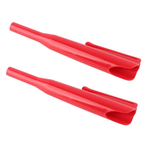 KIMISS 2pcs C Eindringen Sie die Bleistiftabdeckung mit Clamp/Holder - Langes Nasen -Tiefen Loch Marker für Holzbearbeitung, Ideales Accessoire für Handwerkskunst (Rot) von KIMISS