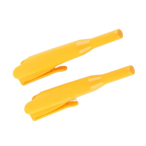 KIMISS 2pcs C Eindringen Sie die Bleistiftabdeckung mit Clamp/Holder - Langes Nasen -Tiefen Loch Marker für Holzbearbeitung, Ideales Accessoire für Handwerkskunst (YELLOW) von KIMISS