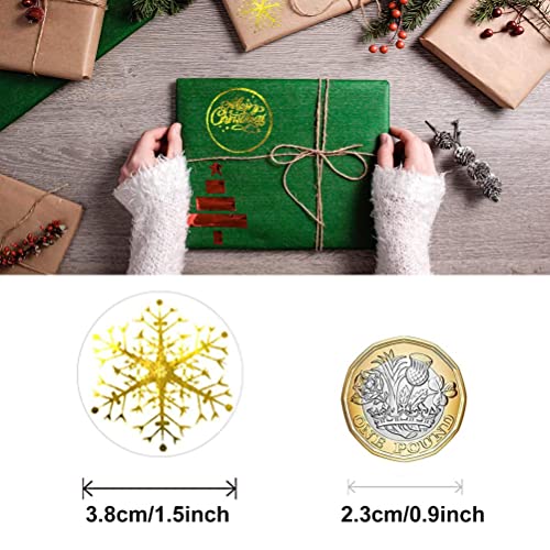 KIMISS 500pcs Gold Snowflake Weihnachtsaufkleber - Selbstklebende Runde Umschlags - für Urlaubsdekoration und Geschenkverpackung KIMISS 500pcs Gold Snowflake Weihnachtsaufkleber - Selbstklebende Runde Umschlags - für Urlaubsdekoration und Geschenkverpackung von KIMISS