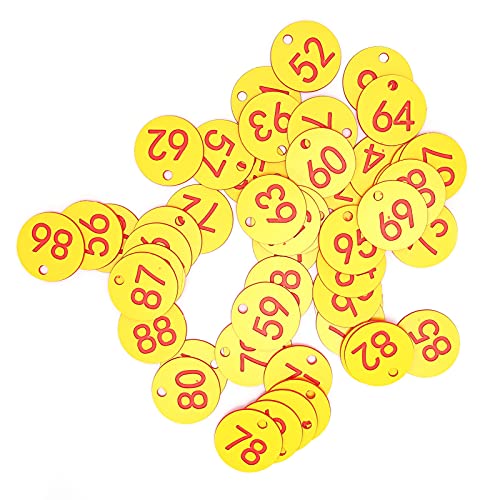 KIMISS 50pcs Bienenstock -Tags Runde Nummerierte Zeichenbezeichnungen - Red & Yellow Vieh Identifikationsmarkierungen mit Loch Zur Einfachen Verwendung in der Bienenzucht, der Landwirtschaft und der KIMISS 50pcs Bienenstock -Tags Runde Nummerierte Zeichenbezeichnungen - Red & Yellow Vieh Identifikationsmarkierungen mit Loch Zur Einfachen Verwendung in der Bienenzucht, der Landwirtschaft und der von KIMISS
