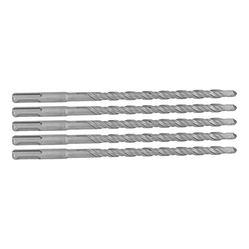 KIMISS 5pcs Impact -Bohrbits mit Carbidspitze Drehhammer Bit 2 Flötenspiralbits für Ziegelbeton 210 Mm (10 mm) von KIMISS