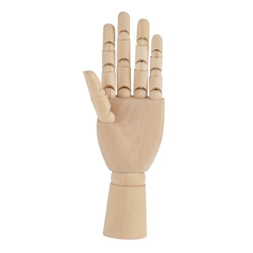 KIMISS Artikulierte Holzmodellkünstler - Flexible Gelenkschannin -Skulpturenzeichnung, Skizzierung und Heimdekoration Links 25,5 cm (10 Zoll Linke Hand) von KIMISS