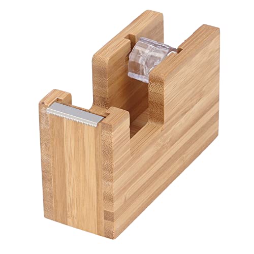 KIMISS Bambusholz -Desktop -Klebebandspenser Tragbarer Klebebandschneiderhalter für Home & Office, Klebstoffrollbasis für Transparente, Deko und Doppelseitiges Klebeband von KIMISS