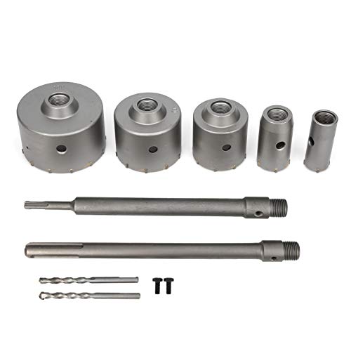 KIMISS Betonlochsäure -Set - 9pcs Kohlenstoffstahl Wandbohrbohrkit für Zement und Ziegelschnitt, Hochleistungswerkzeug mit Aufbewahrungsbox von KIMISS