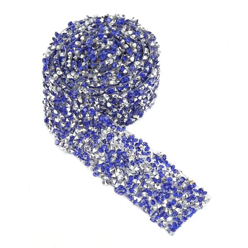 KIMISS Bling Wrap Self Adhäsive + 1yard 30 Mm Diamant Mesh Wrap Roll Sparkle Kristall - -Banddekoration + Hellblau Strassapparat + Kunst, Kunsthandwerk & (Dunkelblau) von KIMISS