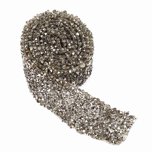 KIMISS Bling Wrap Self Adhäsive + 1yard 30 Mm Diamant Mesh Wrap Roll Sparkle Kristall - -Banddekoration + Hellblau Strassapparat + Kunst, Kunsthandwerk & (transparentes Grau) von KIMISS