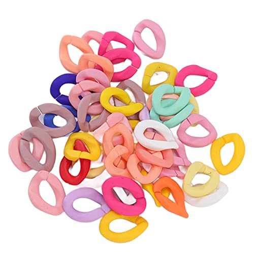 KIMISS Buntes Acryl -Link Set für DIY -Schmuckherstellung 50 PCs Abnehmbare Offene Links für Armbänder, Halsketten und Taschenketten Abnehmbar (Solide gemischte Farbe) von KIMISS
