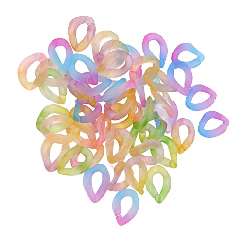 KIMISS Buntes Acryl -Link Set für DIY -Schmuckherstellung 50 PCs Abnehmbare Offene Links für Armbänder, Halsketten und Taschenketten Abnehmbar (Transparent zweifarbig) von KIMISS