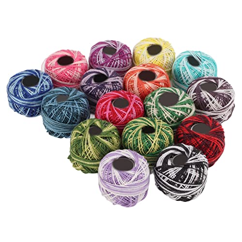 KIMISS Buntes Spitzenfadengarn -Stricken, Häkel- und Stich 16 Weiche Polyesterbällchenhandwerk Ideale Anfänger und Erfahrene Handwerker KIMISS Buntes Spitzenfadengarn -Stricken, Häkel- und Stich 16 Weiche Polyesterbällchenhandwerk Ideale Anfänger und Erfahrene Handwerker von KIMISS