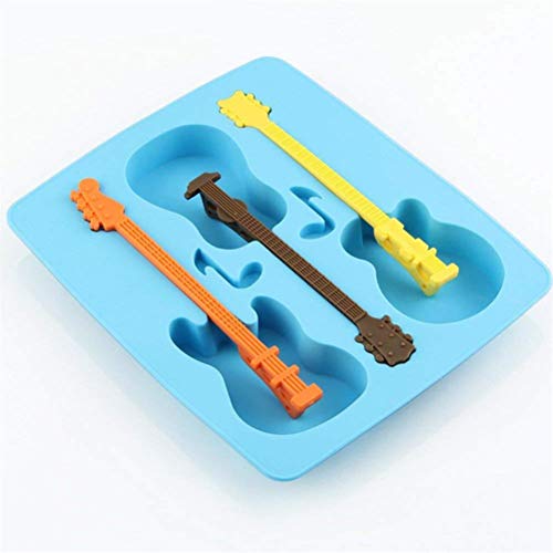 KIMISS Gitarre Geformte Eisform - Spaß Silikon -Eisschale für DIY Eispops und Einzigartige Getränke, 3 Modelle, Ungiftig und Einfach zu Bedienen (Sortierte Farbe) von KIMISS
