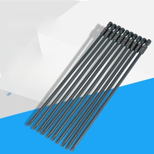 KIMISS Hohe Zähigkeit 10pcs Stahlkreuzkopf PH2 -Schraubendreherbits Eingestellt 1/4 -Zoll Hex Shank 200mm Magnetic Kopfbohrer & Schraubendreherbits von KIMISS