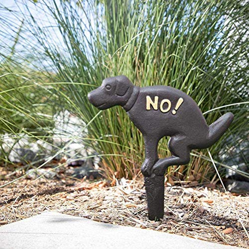 KIMISS Kein Kackendes Hofschild - Gusseisenhundkot -Gartenschild, um zu Verhindern, Dass Hunde auf Rasen Kacken Gartendekor Im Freien mit Robustem Design (#1) von KIMISS