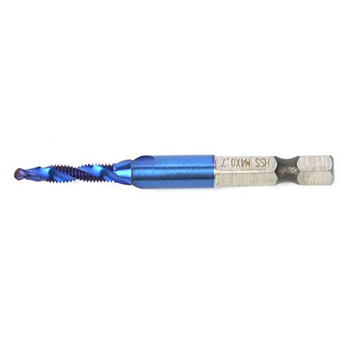 KIMISS Kombination TAP -Bohrer Bit Set - M6 Hex Shank HSS Tipp für Metall, Aluminium, Eisen 6,35 Mm Hex Shank Tippwerkzeug (Hochgeschwindigkeitsblau blau m4-einzelner Zweig) von KIMISS
