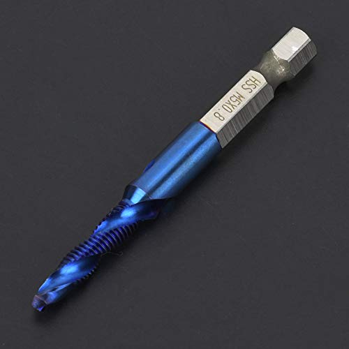 KIMISS Kombination TAP -Bohrer Bit Set - M6 Hex Shank HSS Tipp für Metall, Aluminium, Eisen 6,35 Mm Hex Shank Tippwerkzeug (Hochgeschwindigkeitsblau blau m5 Single) von KIMISS