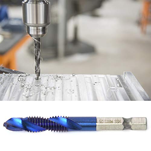 KIMISS Kombination TAP -Bohrer Bit Set - M6 Hex Shank HSS Tipp für Metall, Aluminium, Eisen 6,35 Mm Hex Shank Tippwerkzeug (Hochgeschwindigkeitsblau blau m8 Single) von KIMISS