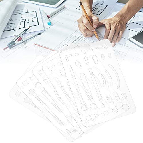 KIMISS Löschen des Schildzeichnungsvorlagenlineers 10PCS 27 Löcher - Entwurfstools für die Mechanische Zeichnung Engineering (Transparent) von KIMISS