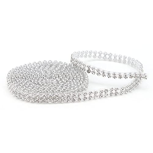 KIMISS M Crystal R Stones Kettenverkleidung - Glänzende Anwendung füR DIY -Bekleidung, Brautkleider, Accessoires und Kunsthandwerk Gold und Silberoptionen Erhältlich (Weißer Diamant auf Silber) von KIMISS