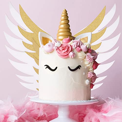 KIMISS Schöne Einzigartige Mehrfarbige Kuchenflügeldekorationen für Hochzeiten, Geburtstage und Partys - Kreative Kuchen -Ornament Requisiten (Typ 2) von KIMISS
