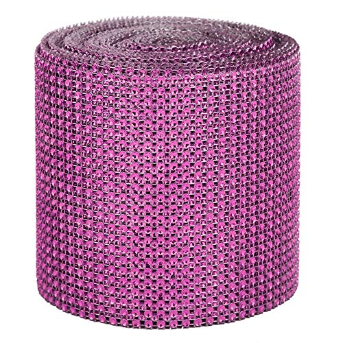 KIMISS Strassband Kunststoff 9M 24 Reihen Galvanik Künstliche Mesh Hochzeit Kleidung Dekoration (Lila) von KIMISS