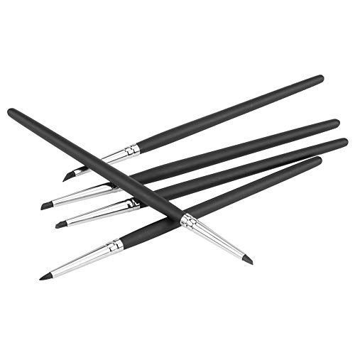 KIMISS Ton -Töpferwall -Stift Set 5pcs Silikon Weichkopfwerkzeuge für Kunstprojekte und Handwerk (Schwarzer Stiftspitze (0#)) von KIMISS