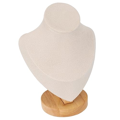 Kleiner Halskettenständer aus Massivem Holz – Halsschmuckhalter in Schwarz, Weiß, Grau und Beige Zur Präsentation von Halsketten und Anhängern (Beige) von KIMISS