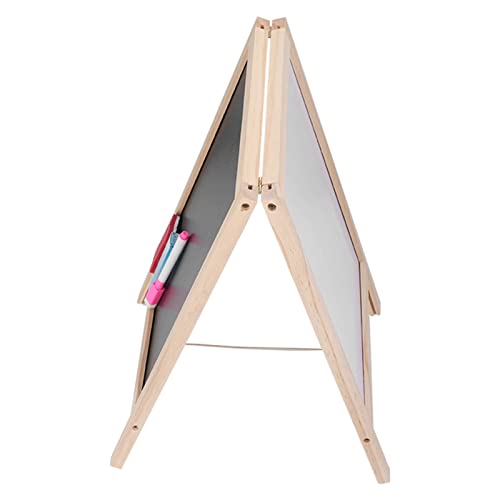 Pappelholzkinder Staffelei, Doppelseitiger Faltbarer Stand Großes Gemälde Eundesel, 25x40 Cm Staffel Raumstruktur 25x40 Cm mit Accessoires Store Advertising Display Board Eraser Eraser von KIMISS