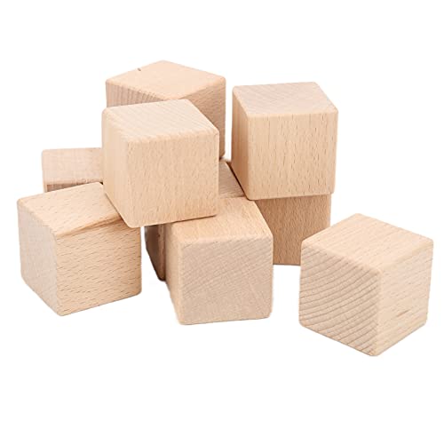Unvollendete Holzblöcke für Handwerk - 10 Stcs 4 Cm Langlebige Kleine Holzwürfel für DIY -Projekte und Wohnkultur von KIMISS