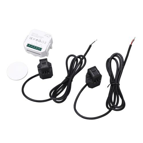 WiFi Smart Energy Monitor - Einphase -Klemme Elektrizitätsmesser Wechselstrom für Haushaltsgeräte, Echtzeitmonit, Solarkompatibilität, App Steuerung, Überlastschutz (BLACK) von KIMISS