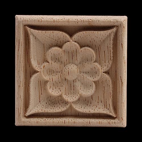 Statuen Ornament Holzfiguren Holzleisten Holzaufkleber Holzapplikation Antike Blätter Oval Gummi Holz Türen Möbel Fenster 10 X 10 Cm 1 Stück von KIMLUD