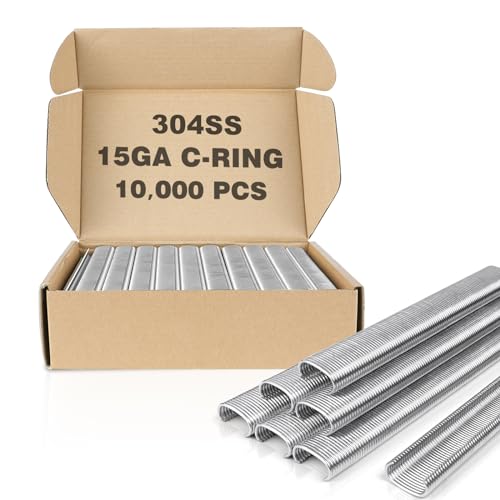 15 Gauge 304SS Hog Ring Klammern, 19mm Krone, 10000PCS/Box, C-Typ Klammern für pneumatische Hog Ring Zange in Käfigen, Zäune, Befestigungen 15 Gauge 304SS Hog Ring Klammern, 19mm Krone, 10000PCS/Box, C-Typ Klammern für pneumatische Hog Ring Zange in Käfigen, Zäune, Befestigungen von KIMSING