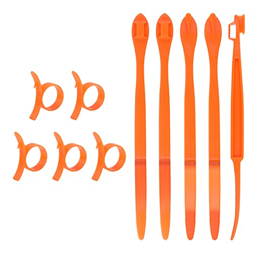 10 Stück Orangenschäler Werkzeuge, Zitrusschalenschneider Kunststoff Obstschneider Orange Peeler Einfacher Mandarinenschäler Apfelsinenschäler Küchenhelfer für Orange Avacados Zitrone von KINBOM